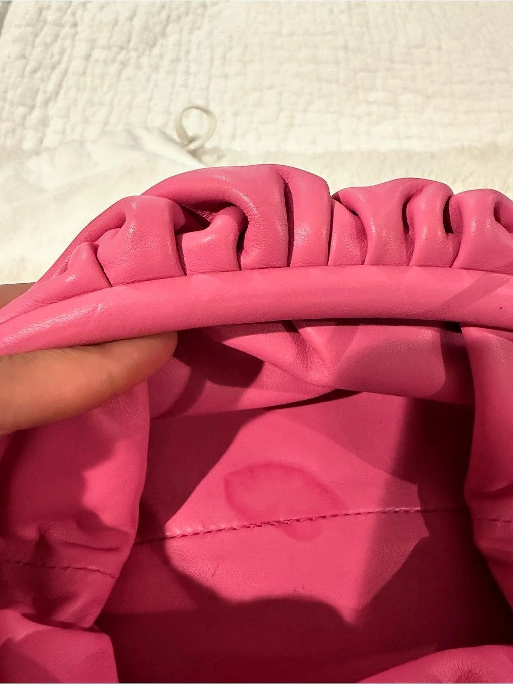 Bottega Veneta The Mini Pouch Gathered Drawstring Bag Pink - Picture 8 of 8